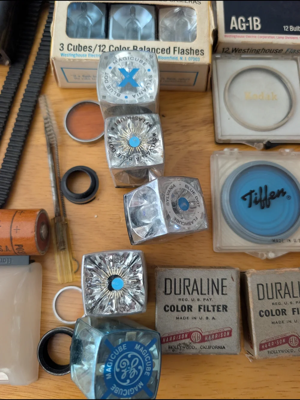 Huge Lot of Vintage Camera Photography Supplies Accessories Bulbs Kodak Filters